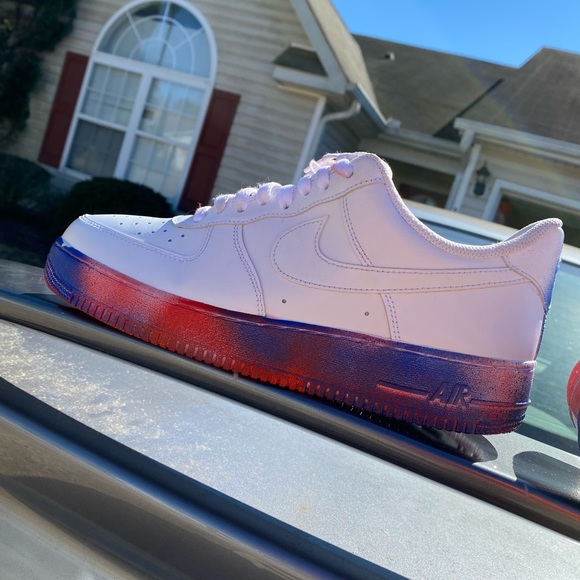 red custom air force ones